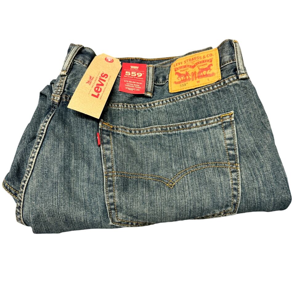 Levi's 559 Jeans Mens 44x30 (45x29 ACTUAL) Relaxed Straight Faded Denim NEW